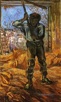  millet - Die Dreschmaschine nach Hirse Vincent van Gogh
